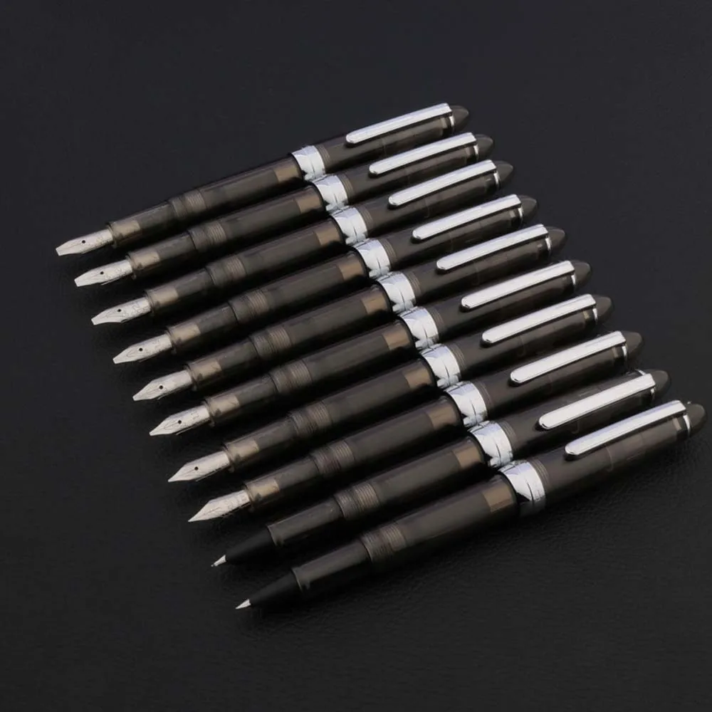 Jinhao 992 Plastic Transparent Black Fountain Pen Gothic Parallel Art Body Flat Tip Nib Calligraphy Pen Fountain Pen Calligraphy Pen