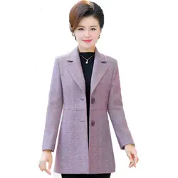 Женское осеннее зимнее новое шерстяное пальто среднего возраста благородная короткая куртка женская мода свободный большой размер