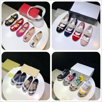 

Genuine Leather Children's Shoes Fashion Brand Flats Shoes For Children Luxury Gift Box Package Drop Shipping Factory Shoes