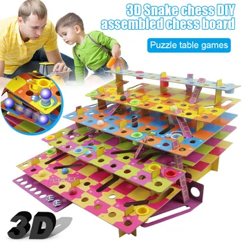 

DIY 3D Flying Chess Toy Multi-Level Ladders Classic Board Game Children Educational Toy YJS99