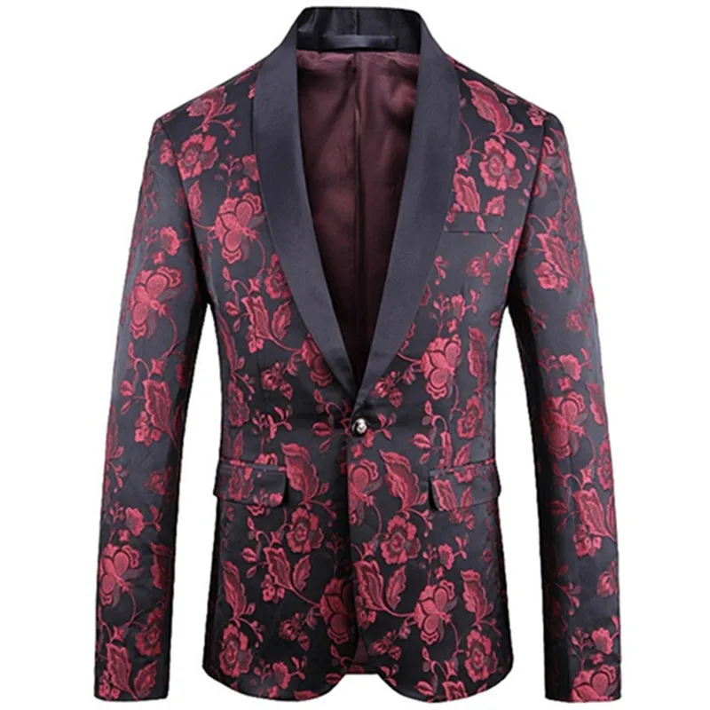 

Мужской Жаккардовый Блейзер, жаккардовый смокинг с вышивкой для жениха, куртка для певицы, для вечеринки, выпускного вечера, Мужские Сценические костюмы, роскошная одежда, костюм, пальто