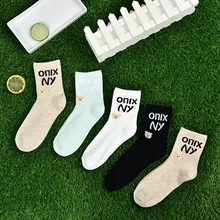 5 пар милых носков с рисунками из мультфильмов, удобные женские хлопковые носки, однотонные носки