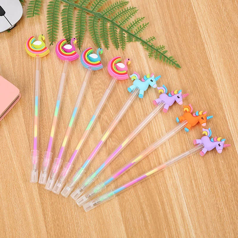 

1PC Kawaii Rainbow Markers 6 Colors Cute Unicorn Pens Novelty Sketch Art Markers for Kids Gift School Supplies Stationery