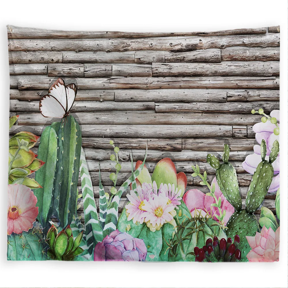 

PROCIDA Succulent Tapestry Wall Hanging Nature Art Polyester Fabric Cactus Theme, Wall Decor for Dorm, Bedroom,Nail included