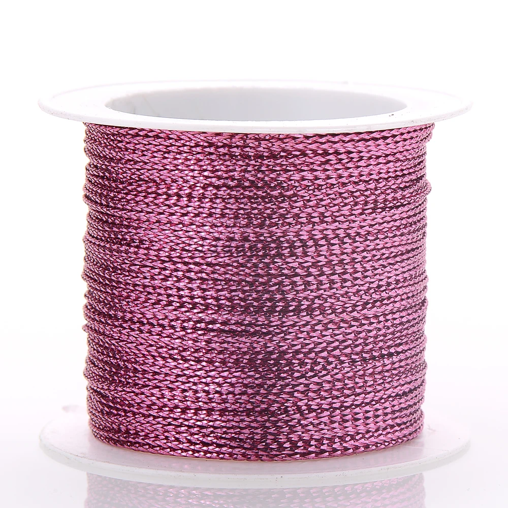 20/40/100M Gold Wire Glitter Thread Tag Rope Round Core-Spun Rope 1mm Diy Making Jewelry Craft Christmas Gift Wrapping Thread 