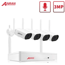 ANRAN Kit de vídeo cctv Kit 3MP de cámara de seguridad inalámbrica 8CH NVR Visión nocturna Sistema de cámara de vigilancia Wifi al aire libre
