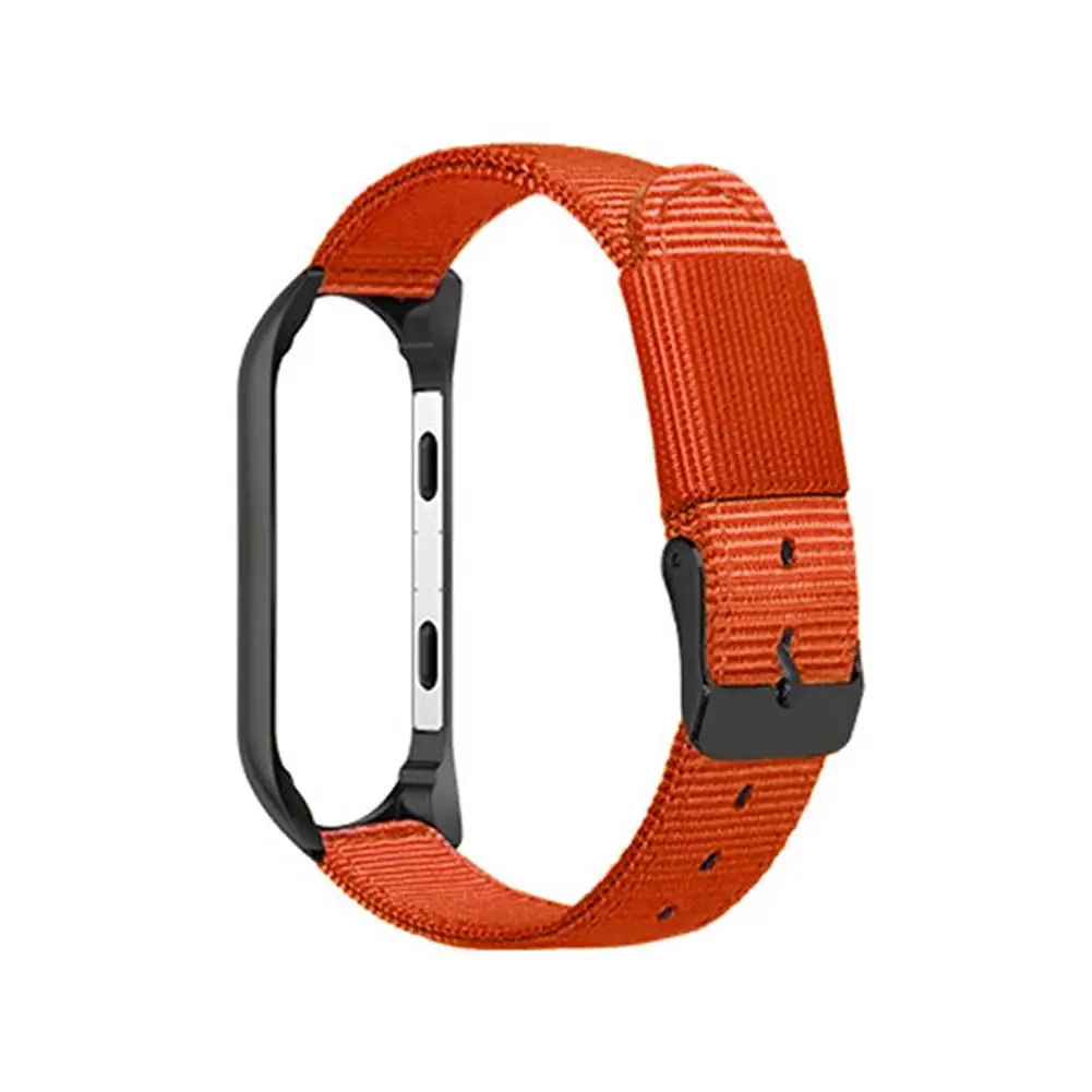 Orange Сменный Браслет нейлоновый ремешок с черной рамкой ремешок для часов mi Band 4 Универсальный спортивный Pre mi um холст - Цвет: Orange