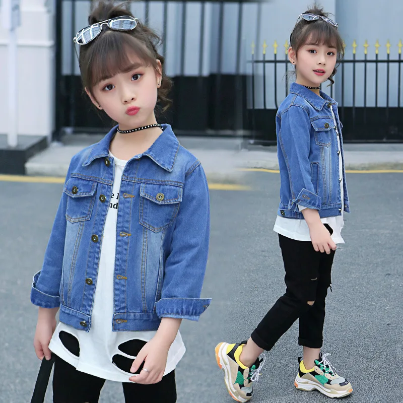 

2019 Autumn Clothing New Style Korean-style Children Spring And Autumn Girls' Jean Jacket Western Style Hot Sales Short Fashiona