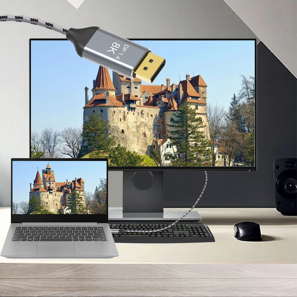 Адаптер для порта дисплея 8K кабель DP версии 1 4 м 2 3 60 Гц 4K 144 HDR 4:4:4 SST и MST режим MacBook