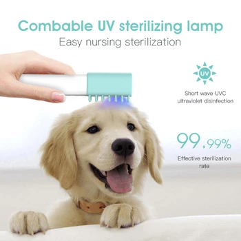 

Pet Combs USB Portable Ultraviolet UV Sterilizers Comb UVC Sterilizations Comb Lamp for Disinfect Kill Mites for Pets