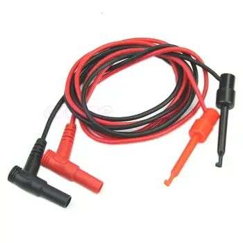 

New 1Pair Banana Plug To Test Hook Clip Probe Cable Fr Multimeter Test Equipment