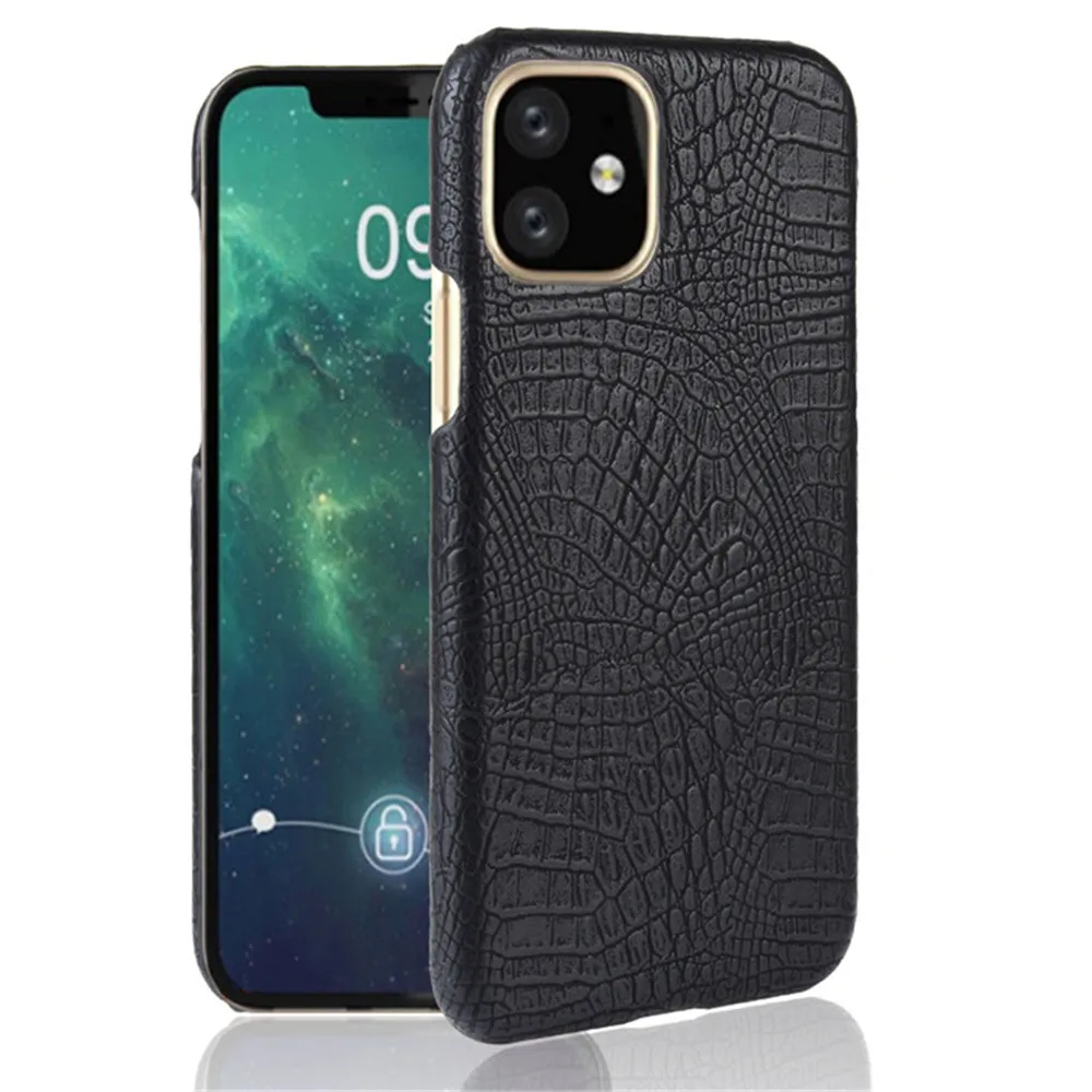 

Crocodile Skin PU Leather Case For iPhone 11 Pro Max Silm luxury Hard Back cover For iPhone 11 11Pro Leather Grain Cover Capa