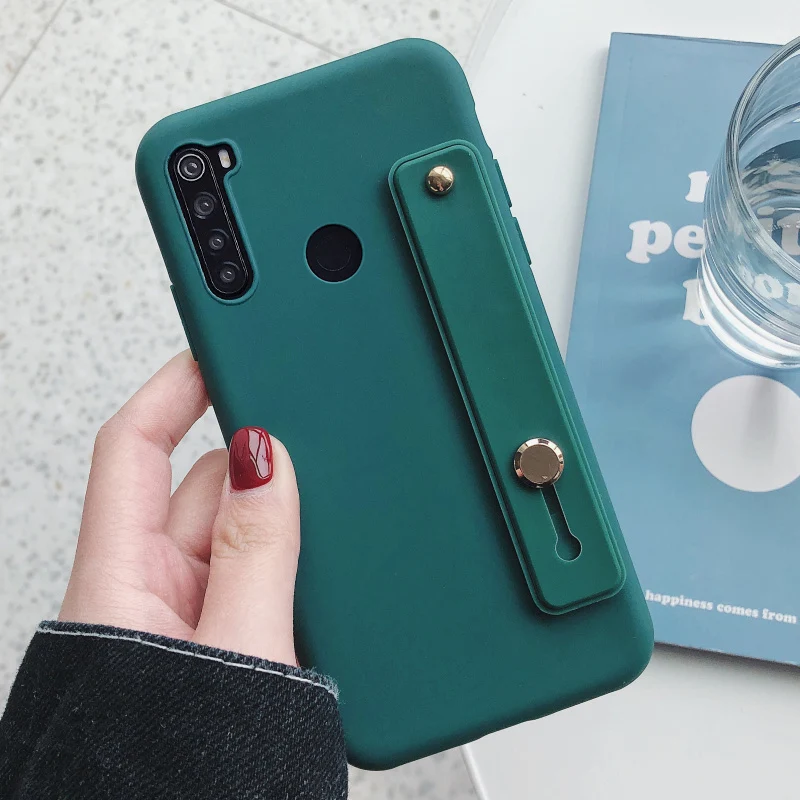 wriststrap phone holder silicone case for xiaomi redmi note 8 pro 8t 7 9 xiomi 7a 8a k30 k20 note 5 6 pro soft back cover