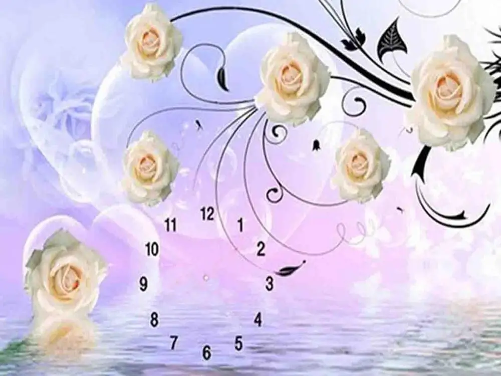 5D Diy Алмазная картина цветок часы вышивка крестиком Алмазная мозаика Алмазная вышивка картина стразы украшение дома подарки - Цвет: 5