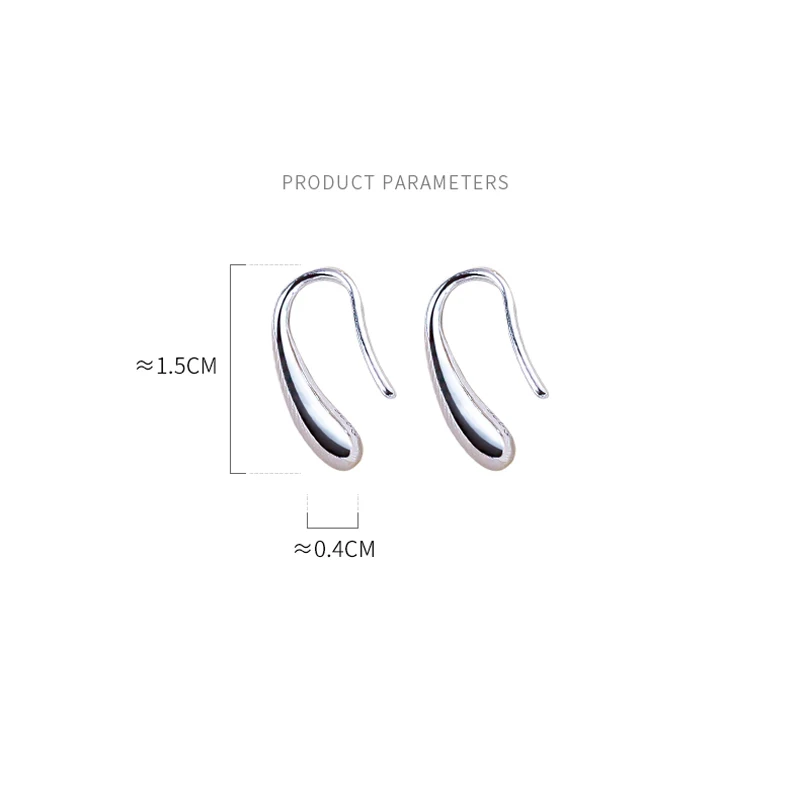VENTFILLE 925 Sterling Silver Water Drop Shape Earrings for Women Simple Temperament Ins Retro Jewelry Party Birthday Gifts - Image 6