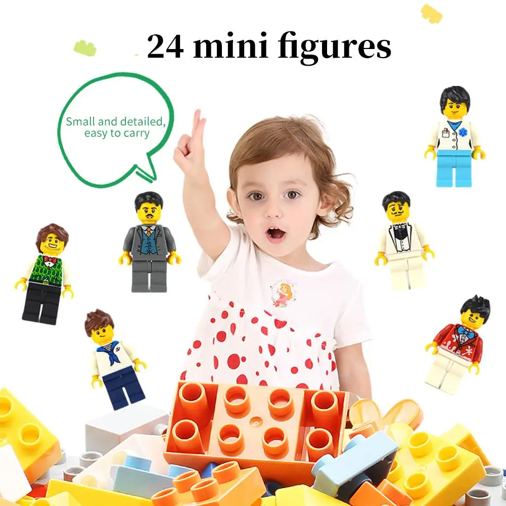 

24PCS/Set Model Building Block Military doctor teacher City Worker Action Figures Set Baby Educational Learning Toy Compatible