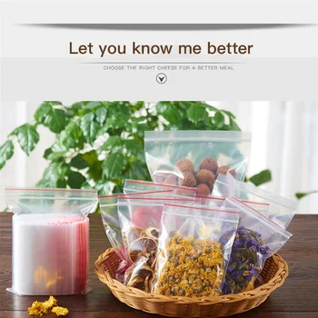 

100PCS Food Storage Bags Jewelry Zip Zipped Lock Reclosable Plastic Poly Clear Bags Reusable Food Storage