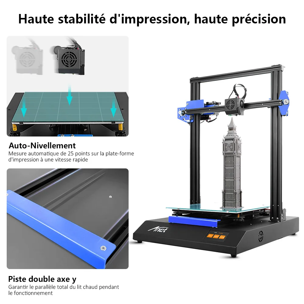 Anet ET5X 3D Printer Touch Screen Filament Detection Auto Leveling
