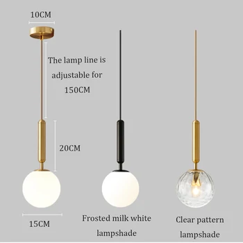 

Chandelier Lighting Modern LED Pendant Lamps Nordic Single Head Glass Living Room Bedside Bedroom Restaurant Decoration Fixtures
