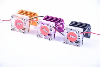 耐久性のある36ミリメートル金属モータダブル冷却ファン調節可能なモーターラジエーターTRX4ためSCX10 rcカー3650 3660アップグレードrc車の部品