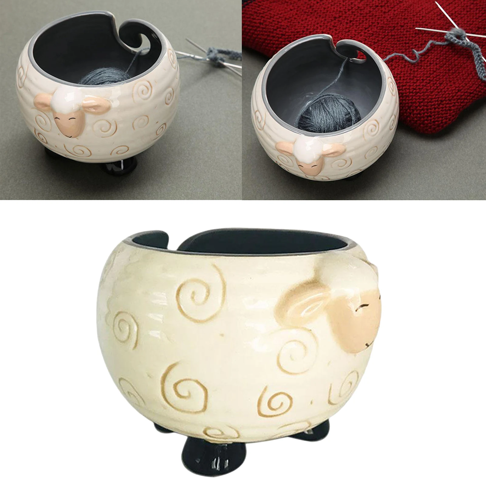 Yarn Storage Bowl Knitting Crochet Organizer Winder Yarn Lovers Gift Ceramic