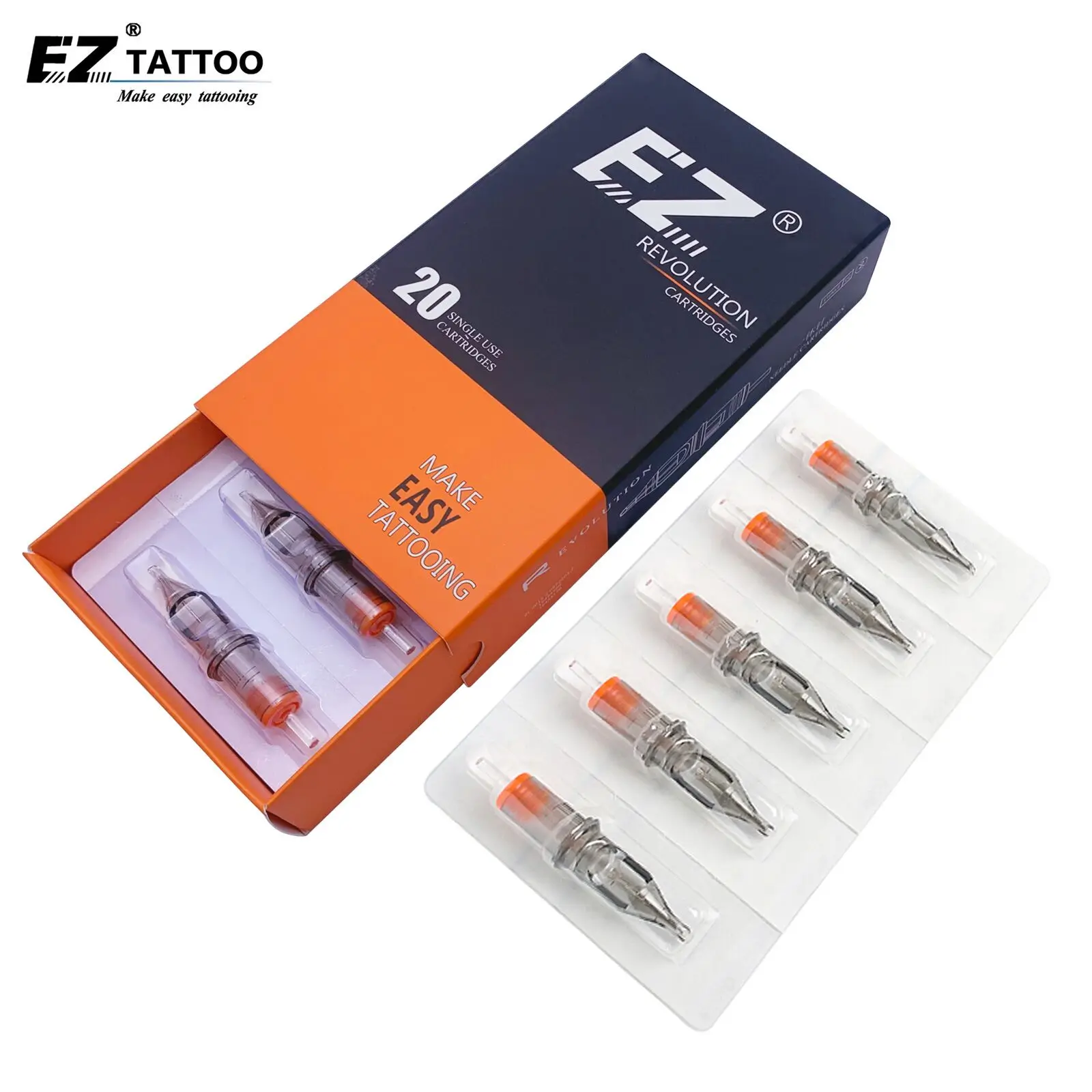 Ez Revolution Cartridge Tattoo Needles Round Shader 12 0.35mm Long