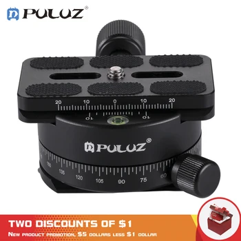 

PULUZ Aluminum Alloy 360 Degree Rotation Panorama Ball Tripod Head & 1/4 screw Quick Release Plate for DSLR & SLR cameras