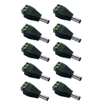 

100 Pcs 2.1 x 5.5mm DC Power Male Plug Jack Adapter Connector Plug for CCTV Single Color LED Light