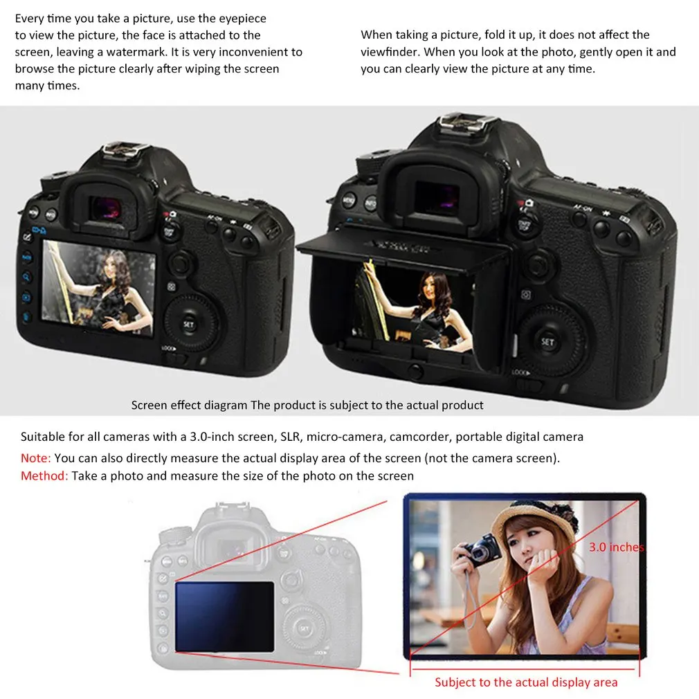 Универсальный 3,0 дюймовый ЖК-экран защитный чехол для sony для Canon для Fujifilm DSLR камеры черный всплывающий чехол