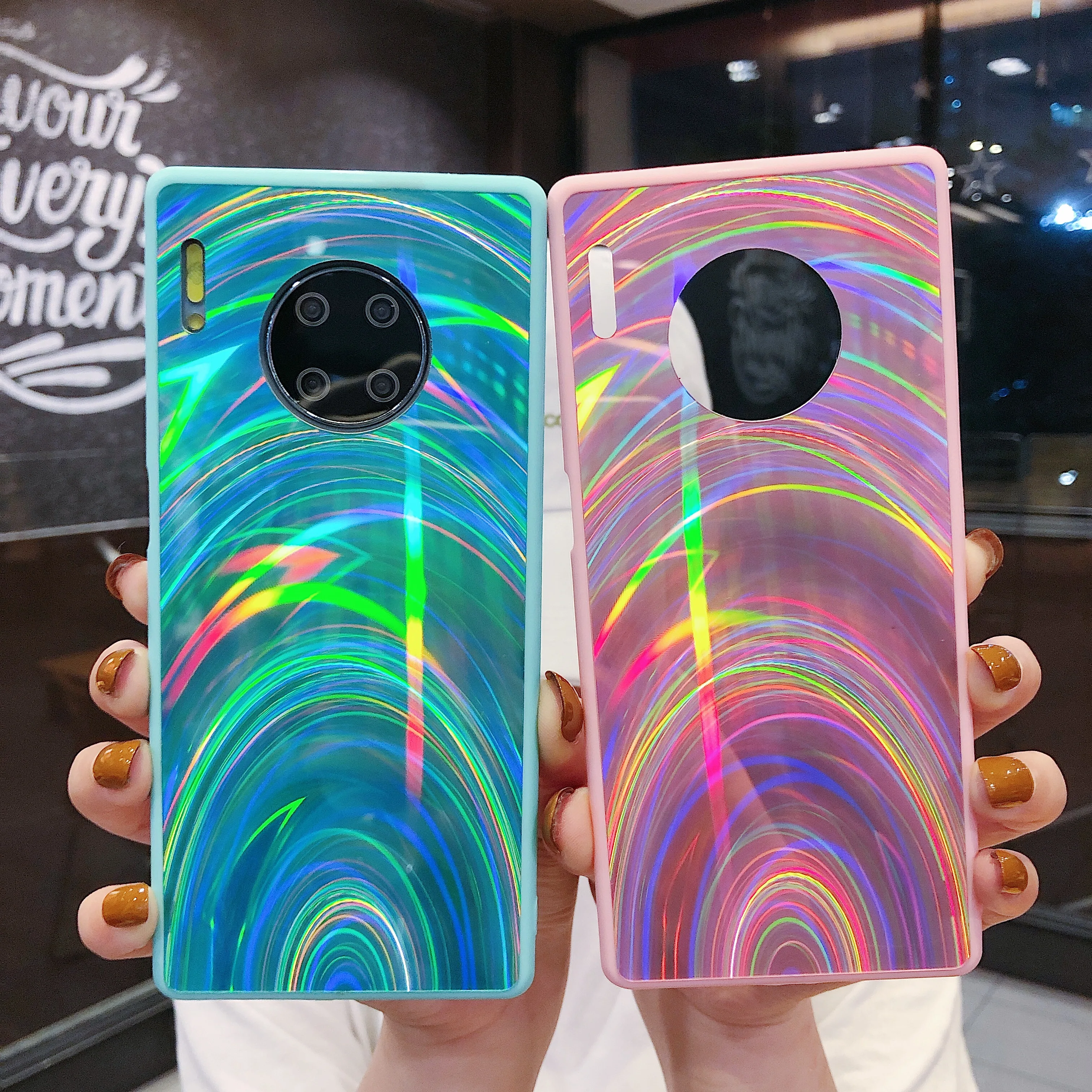 Роскошный Радужный зеркальный чехол Aurora для Huawei P20 P30 Lite Honor 8X 20 10 8S 8A 7C Mate 30 Pro Y9 Y6 Prime