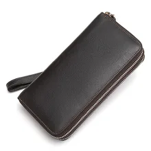 

High Quality Long Wallet Clutch Bags Men Cowhide Leather Business Wallet Man Hand Bag for Phone Photo Card Male Fashion 2022