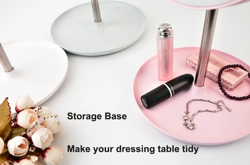 Makeup Mirror With Natural White LED Mirror Light Daylight Vanity Mirror Detachable Storage Base 3 Modes To espelho lustro LD 02