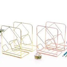 2 шт. квадратный/круглый рабочий стол книжные концы золото/розовое золото поддержка подставка держатель Полка Металлический Настольный книжные концы школьные офисные принадлежности