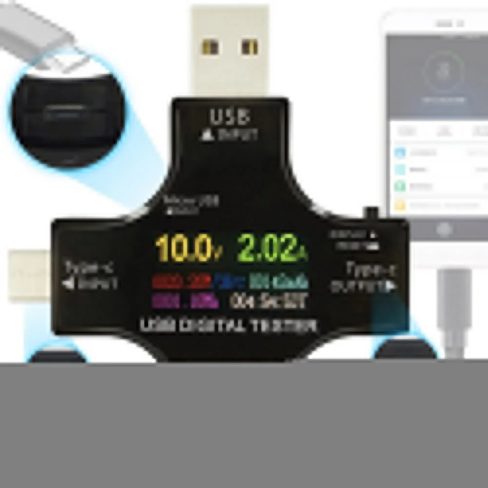 Вольтметр цифровой мощность тестеры USB измерительное устройство напряжения DC мультиметр Amp детектор ЖК-дисплей тип-c Pd