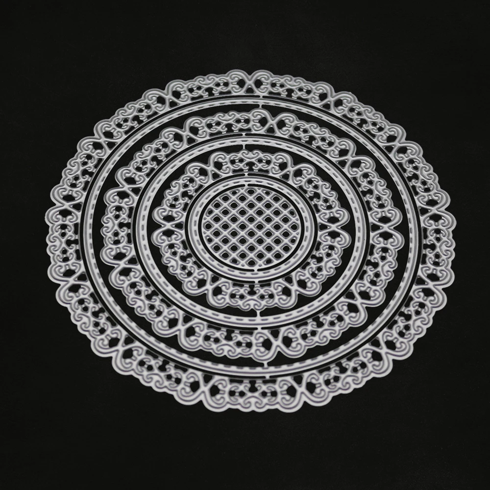  Round Frame Cutting Dies Border Invitation Card Lace Background Decoration DIY Metal Cut Die Stenci - 4.00007E+12