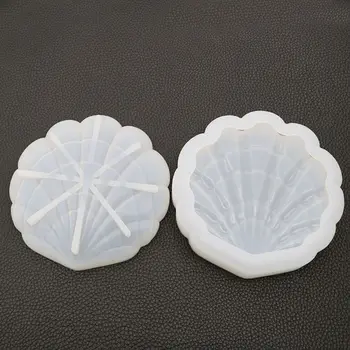 

DIY Crafts Making Crystal Epoxy Mold Shell Shape Table Top Storage Box Desktop Decoration Molud Set Resin Silicone Molds