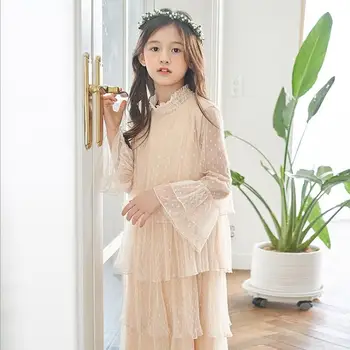 

2020 Korean style girls princess dress fashion girls ruffles dresses 4-9t C717
