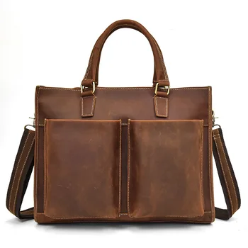 

Men's Leather Briefcase Vintage Handbag Computer Bag