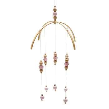 

Nordic Baby Rattle Toys Wooden Beads Crib Wind Chimes Newborn Bed Hanging Toy P31B