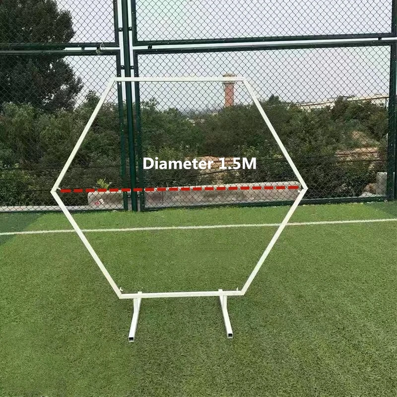 Diameter 1.5M Романтическая свадебная АРКА, железная шестиугольная круглая рамка, Геометрическая искусственная Цветочная стойка, креативное фоновое украшение для вечеринки - Цвет: Diameter 1.5M