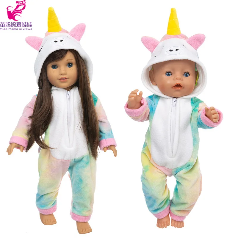 43cm baby doll clothes rainbow horse romper set 40cm Nenuco Ropa y su Hermanita 18 inch girl unicorn pajama | Игрушки и хобби
