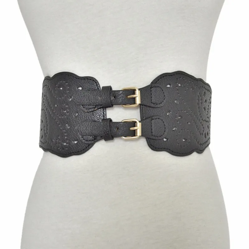Полый черный кожаный ремень с цветочным рисунком 2019 роскошные дизайнерские ремни для женщин широкие пояса Пояс корсет пояс женский пояс