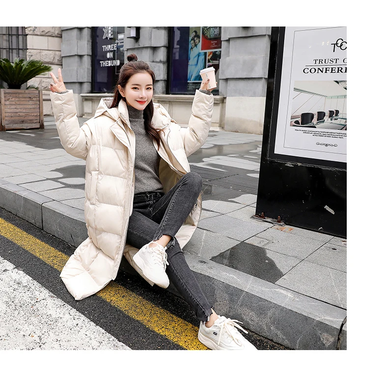 Зимняя повседневная Модная хлопковая стеганая одежда с карманами и длинными рукавами/хлопковое пальто QYDYX1893