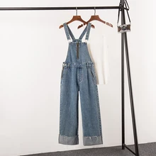 Осень большой размер женская одежда толстая сестренка свободные тонкие джинсы пояс брюки Широкие брюки