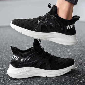 

Spring Summer Air Mesh Lightweight Breathable Sneakers Men Lace Up Comfortable Solid Sweat-Absorbant Shoes Men Tenis Masculino