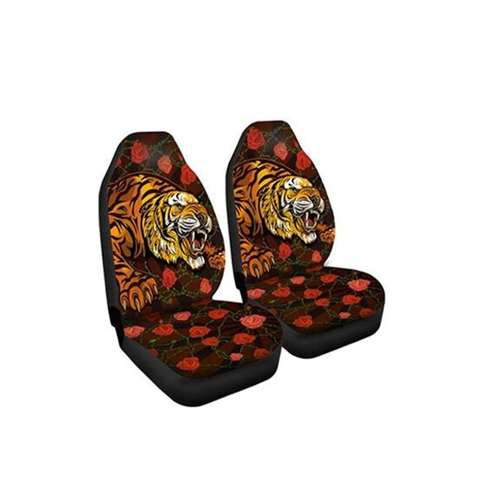 tiger Чехол на переднее автомобильное сиденье с 3D-принтом в виде животных, с принтом павлина, универсальная защитная подушка на сиденье автомобиля, полный Чехол для большинства автомобилей для внедорожников - Название цвета: tiger