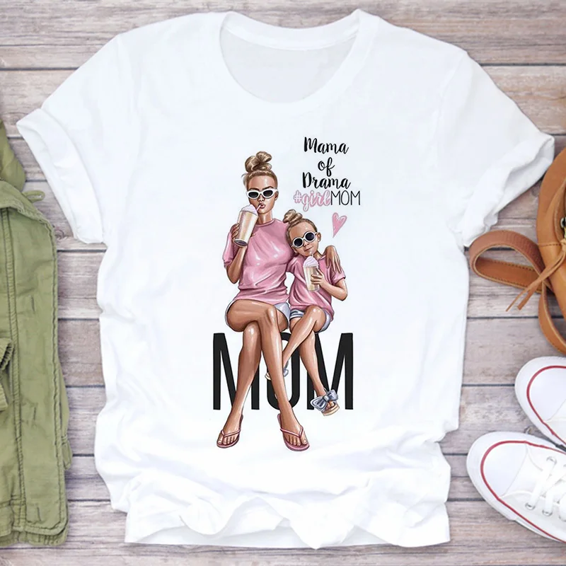 Super Mom yellow T shirt Women Mother's Love Print T-shirt Harajuku Mama TShirt Vogue Tops tee shirt Femme Vogue 2020 new Summer