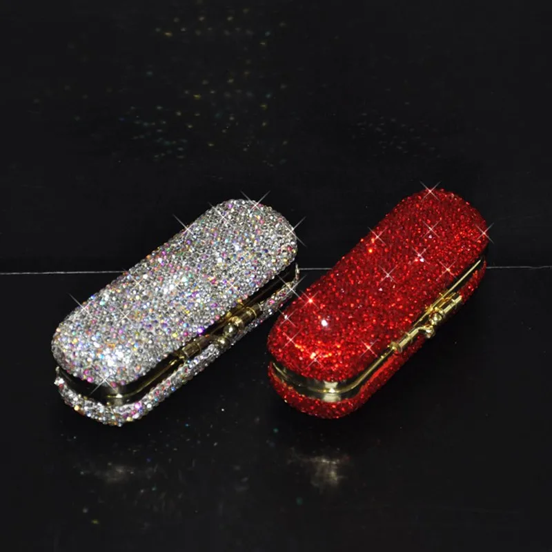 

Lipstick Holder Crystals Cosmetics Container Storage Box Makeup Tool Wedding Favor Gift For Her