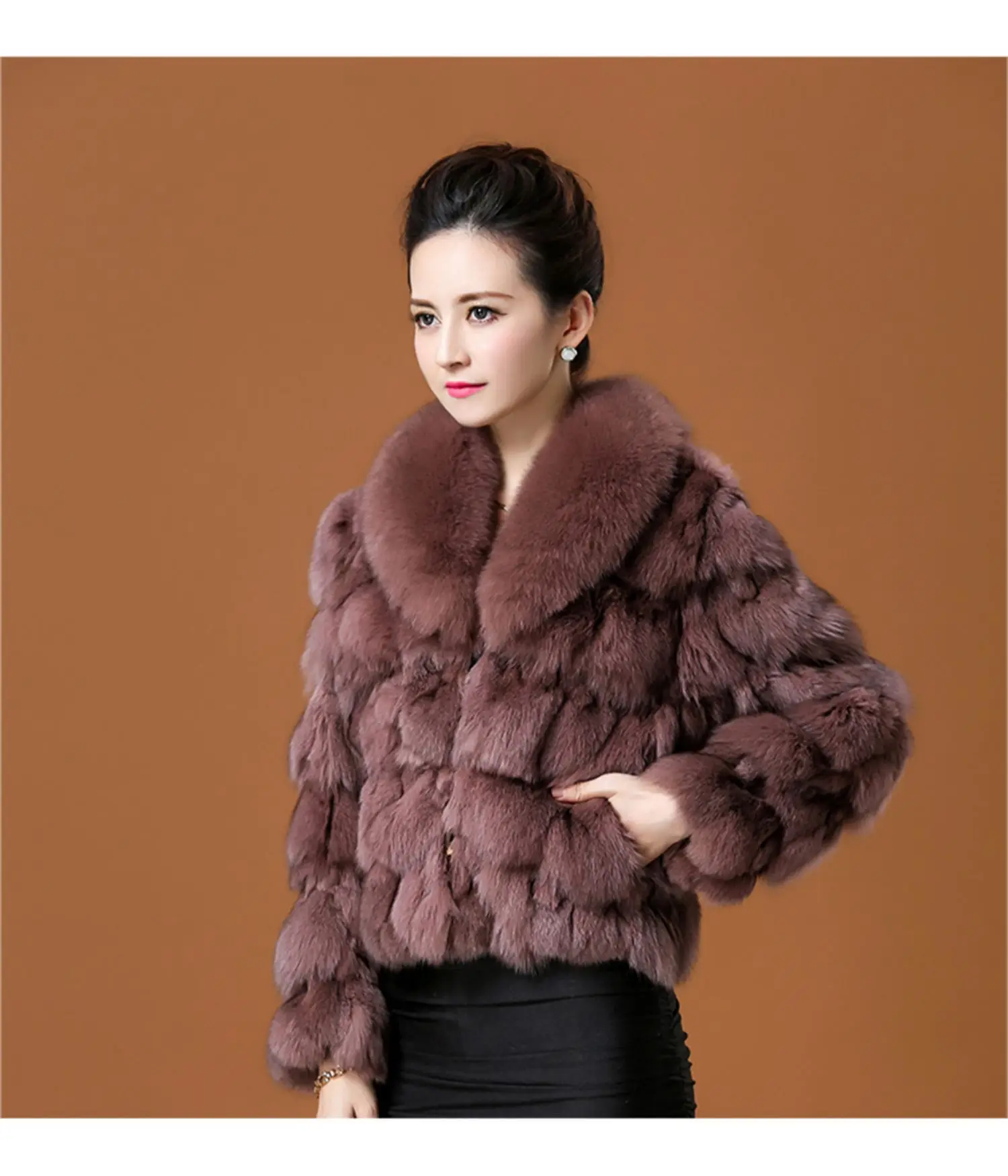 Harppihop* Роскошные куртки и пальто из натурального Лисьего меха с воротником из лисьего меха для женщин, короткая верхняя одежда из лисьего меха, меховая одежда