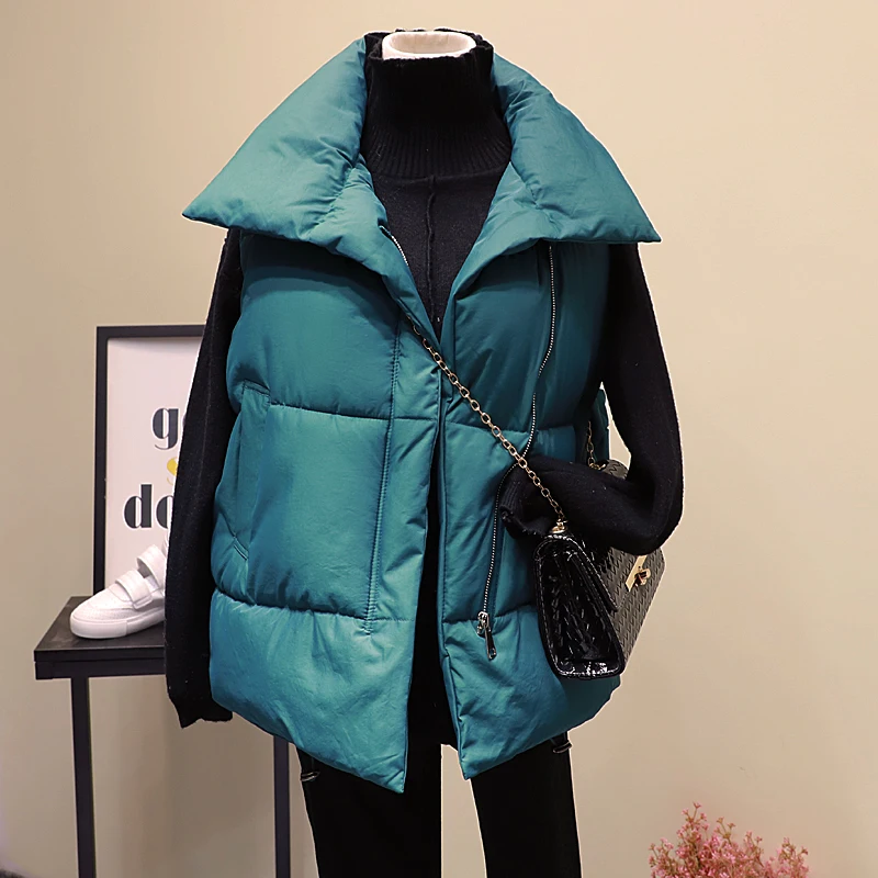

Fashion Women's Autumn Winter Coats New Sleeveless Vest Jacket 2019 Korean Down Cotton Short Waistcoats Girls Outerwear V899